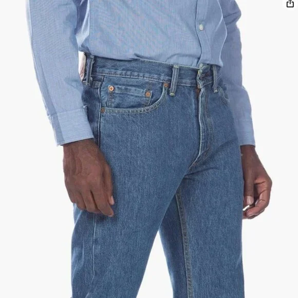 Levi's Men's 505 Regular Fit Jeans - Medium Stonewash, 29W x 32L - WORN ONCE - Picture 5 of 9